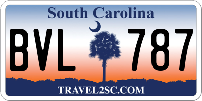 SC license plate BVL787
