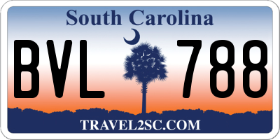 SC license plate BVL788