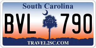 SC license plate BVL790