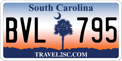 SC license plate BVL795