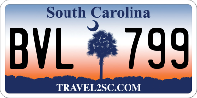 SC license plate BVL799