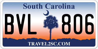 SC license plate BVL806