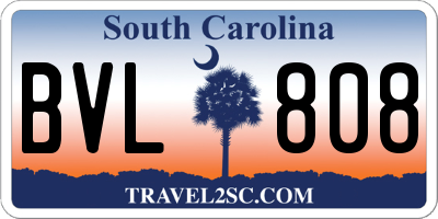 SC license plate BVL808