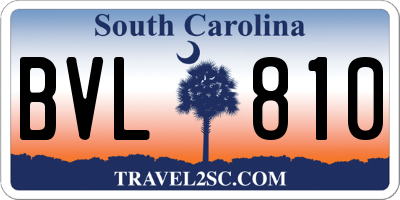 SC license plate BVL810