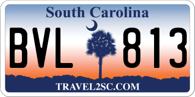 SC license plate BVL813