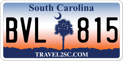 SC license plate BVL815