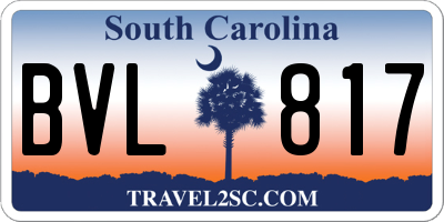 SC license plate BVL817