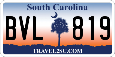 SC license plate BVL819