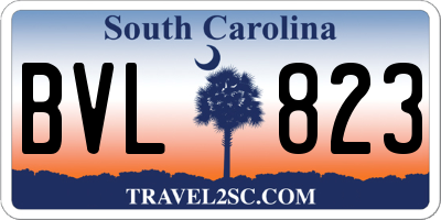 SC license plate BVL823
