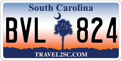 SC license plate BVL824