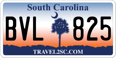 SC license plate BVL825