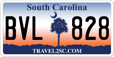 SC license plate BVL828