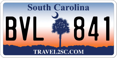SC license plate BVL841