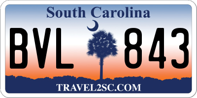 SC license plate BVL843