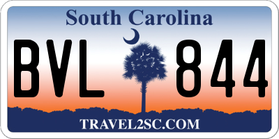 SC license plate BVL844