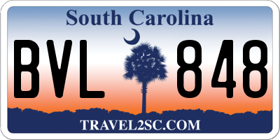 SC license plate BVL848