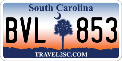 SC license plate BVL853