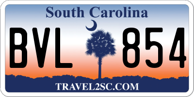 SC license plate BVL854