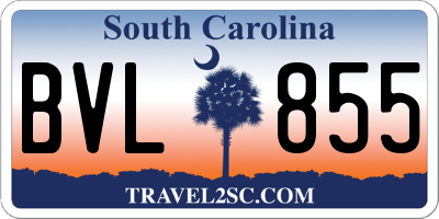 SC license plate BVL855