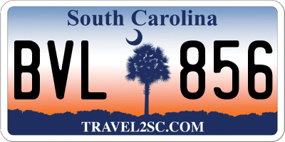 SC license plate BVL856