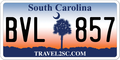 SC license plate BVL857