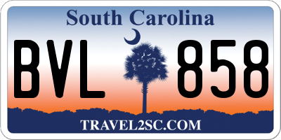 SC license plate BVL858