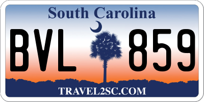 SC license plate BVL859