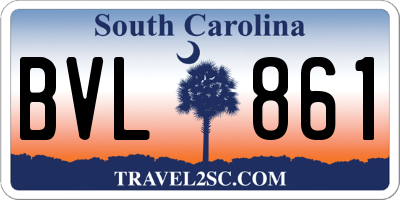 SC license plate BVL861
