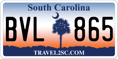 SC license plate BVL865