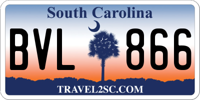 SC license plate BVL866