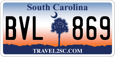 SC license plate BVL869