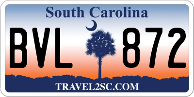 SC license plate BVL872
