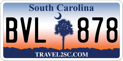 SC license plate BVL878