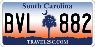 SC license plate BVL882