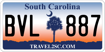 SC license plate BVL887
