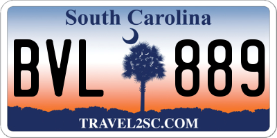 SC license plate BVL889