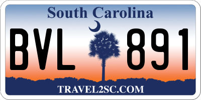 SC license plate BVL891