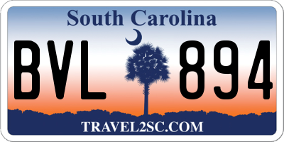 SC license plate BVL894