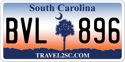 SC license plate BVL896