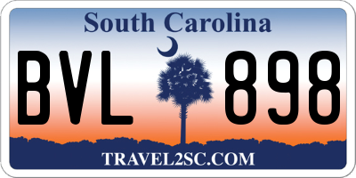 SC license plate BVL898