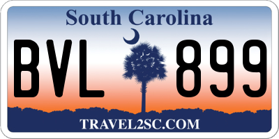 SC license plate BVL899
