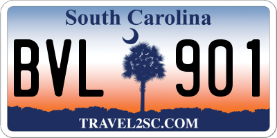 SC license plate BVL901