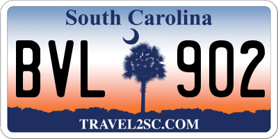 SC license plate BVL902
