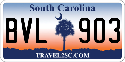 SC license plate BVL903
