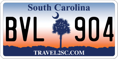 SC license plate BVL904