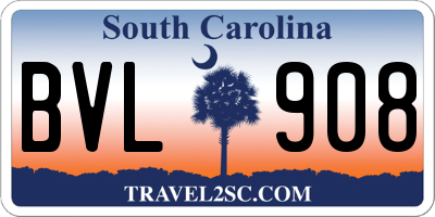 SC license plate BVL908