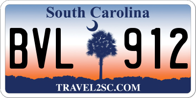 SC license plate BVL912