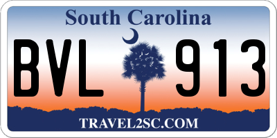 SC license plate BVL913