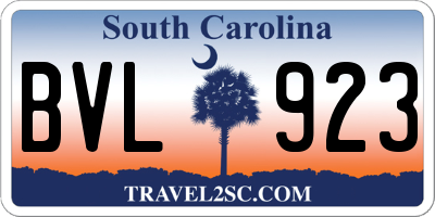 SC license plate BVL923
