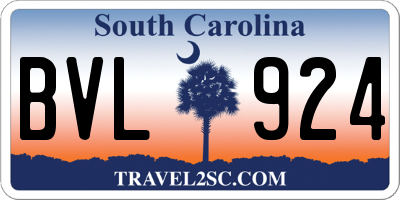 SC license plate BVL924